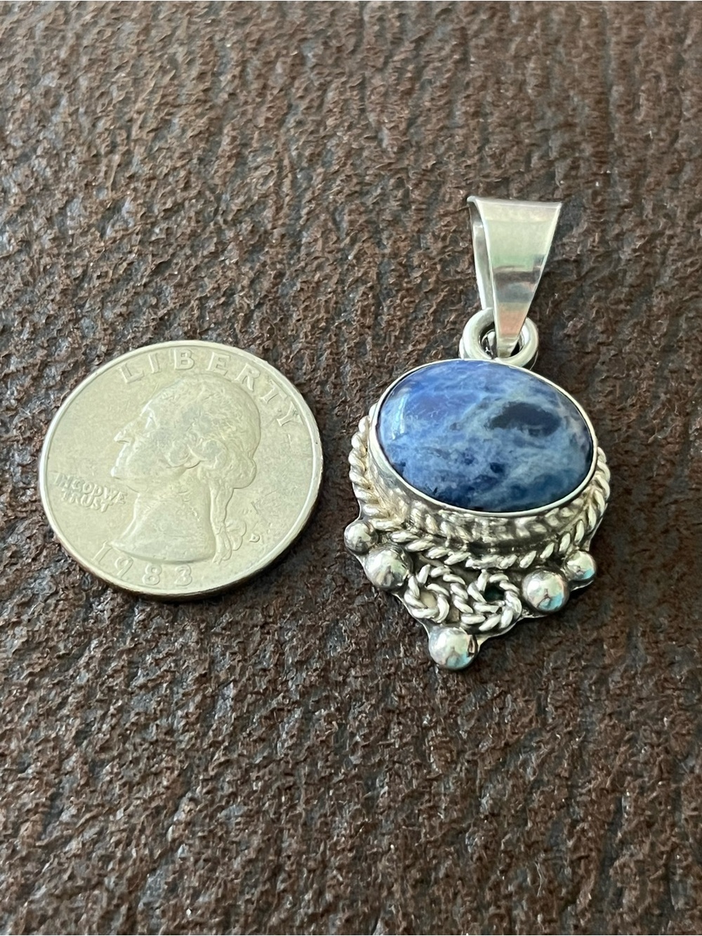 925 Taxco Denim Lapis pendant